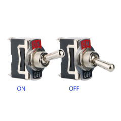 GTIWUNG 5Pcs Interrupteur Inverseur à Bascule Levier en Métal, SPST Métal Interrupteur à Levier avec Capuchon Etanche AC125V 10A