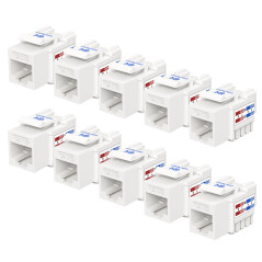 Cable Matters Ensemble de 10 Prises Keystone Cat6 RJ45 [UL Certifié] en Blanc
