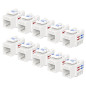 Cable Matters Ensemble de 10 Prises Keystone Cat6 RJ45 [UL Certifié] en Blanc