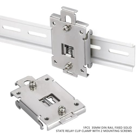 Support de Montage sur Rail DIN 35mm pour Relais à Semi-Conducteurs Kit de Fixation Robuste avec 2 Vis pour une Installation Rap