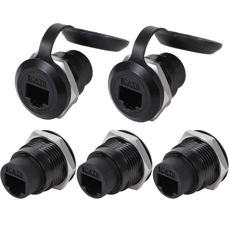 PENGLIN 5PCS RJ45 CAT6 Connecteur pour montage en panneau, Cat6 8P8C Ethernet LAN Coupleur de câble à passage direct Adaptateur 