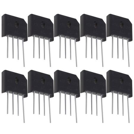 VGOL 10pcs KBU1010 Pont Redresseur de Diodes Pont Plomb Diode 1000V 10A Monophasé Diode Pont Redresseur pour Circuits Électroniq