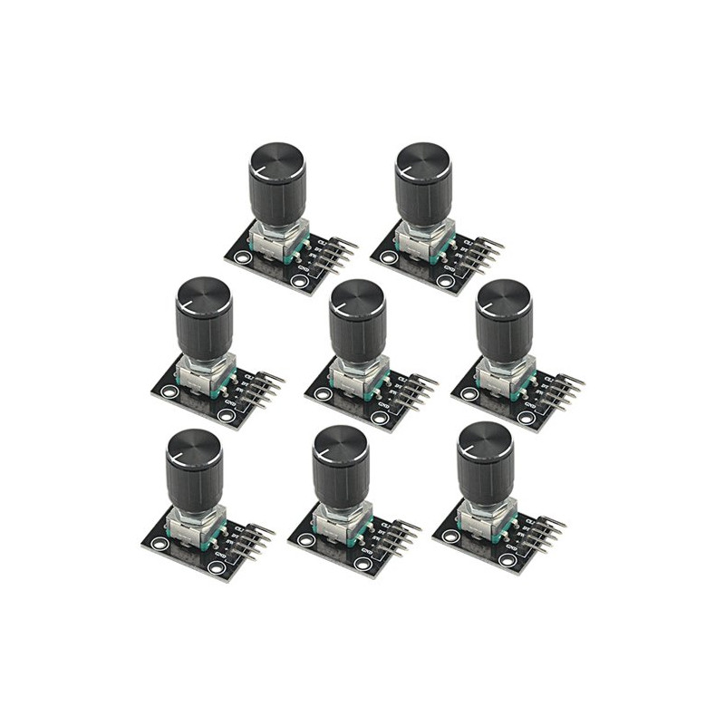 WGCD 8 Pc KY-040 360 Degree Rotary Encoder Module Brick Sensor Board with Knob Cap for Arduino WGCD 8 Pc KY-040 360 Degree Rotary Encoder Module Brick Sensor Board with Knob Cap for Arduino