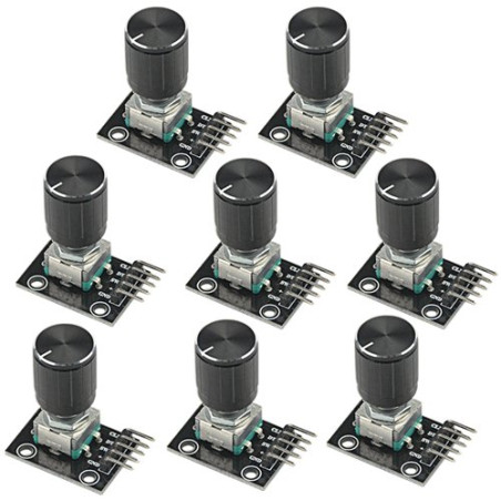 WGCD 8 Pc KY-040 360 Degree Rotary Encoder Module Brick Sensor Board with Knob Cap for Arduino