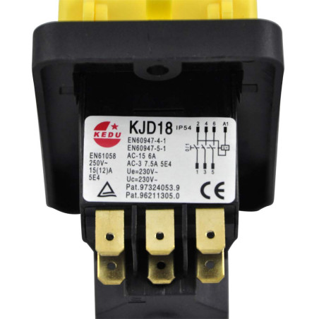 Interrupteur à encastrer/appareil KEDU KJD18 3P 230V-50Hz avec déclencheur à minimum de tension et contact de bobine exécuté