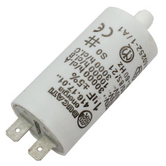 Lumonic Condensateur de démarrage 416.17.01 A [incl. fiche 6,3x0,8mm] | Condensateur moteur 1µF 450V 28x55mm I Condensateur dans
