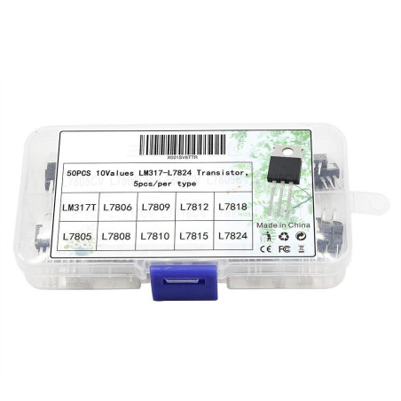 DollaTek 50PCS 10Value LM317T-L7824 Régulateur de Tension Transistor Assortiment Set Box Kit 3Pin Terminal T0-220 Transistors po
