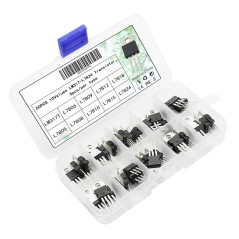 DollaTek 50PCS 10Value LM317T-L7824 Régulateur de Tension Transistor Assortiment Set Box Kit 3Pin Terminal T0-220 Transistors po