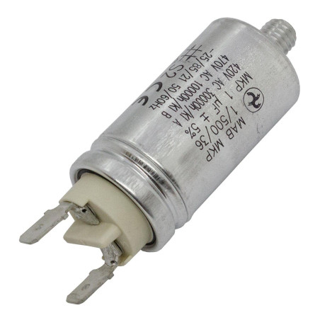 Lumonic Condensateur de démarrage Hydra MKP-500 1-A [connecteur 6,3x0,8mm inclus] | Condensateur moteur 1µF 450V 25x48mm I Conde