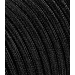 LaMorell LightDesign Câble électrique rond avec revêtement en tissu, couleur : noir. Section : 2 x 0,75 mm