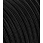 LaMorell LightDesign Câble électrique rond avec revêtement en tissu, couleur : noir. Section : 2 x 0,75 mm