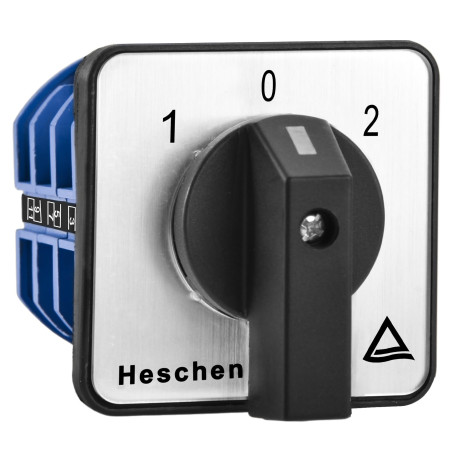 Heschen Commutateur de changement de came rotatif universel, SZW26-63/D303.3, 660V 63A, ON-OFF-ON 3 positions, 3 phases 12 borne