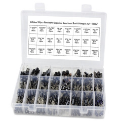 DollaTek 24 Valeur de la Gamme de kit de boîte de Distribution de condensateurs électrolytiques 0.1uF-1000uF - 500pcs