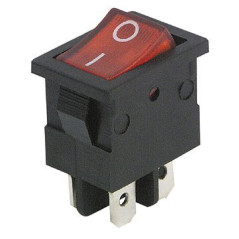 Mini-interrupteur à bascule - 4 pôles avec témoin lumineux rouge - Environ 250 V - 6,5 A - 2 positions : marche/arrêt