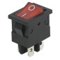 Mini-interrupteur à bascule - 4 pôles avec témoin lumineux rouge - Environ 250 V - 6,5 A - 2 positions : marche/arrêt Mini-interrupteur à bascule - 4 pôles avec témoin lumineux rouge - Environ 250 V - 6,5 A - 2 positions : marche/arrêt