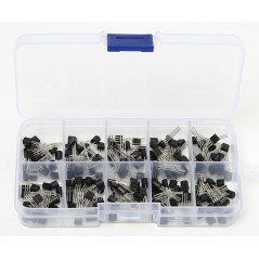 DollaTek 200PCS 10Value Transistor kit S8050 S9050 S9012 S9013 S9014 2N3904 2N3906 C1815 A1015 MJE13001 Kit Transistor Assortmen