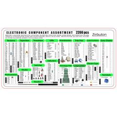 Assortiment de 2 200 composants électroniques - condensateurs, résistances, transistors, inducteurs, diodes, potentiomètres, cir