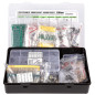 Assortiment de 2 200 composants électroniques - condensateurs, résistances, transistors, inducteurs, diodes, potentiomètres, cir Assortiment de 2 200 composants électroniques - condensateurs, résistances, transistors, inducteurs, diodes, potentiomètres, cir