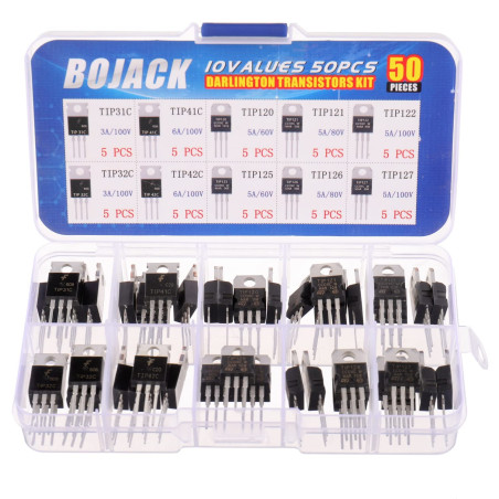 BOJACK 10 valeurs 50 pièces transistor de puissance épitaxiale en silicium TIP31C TIP32C TIP41C TIP42C TIP120 TIP121 TIP122 TIP1