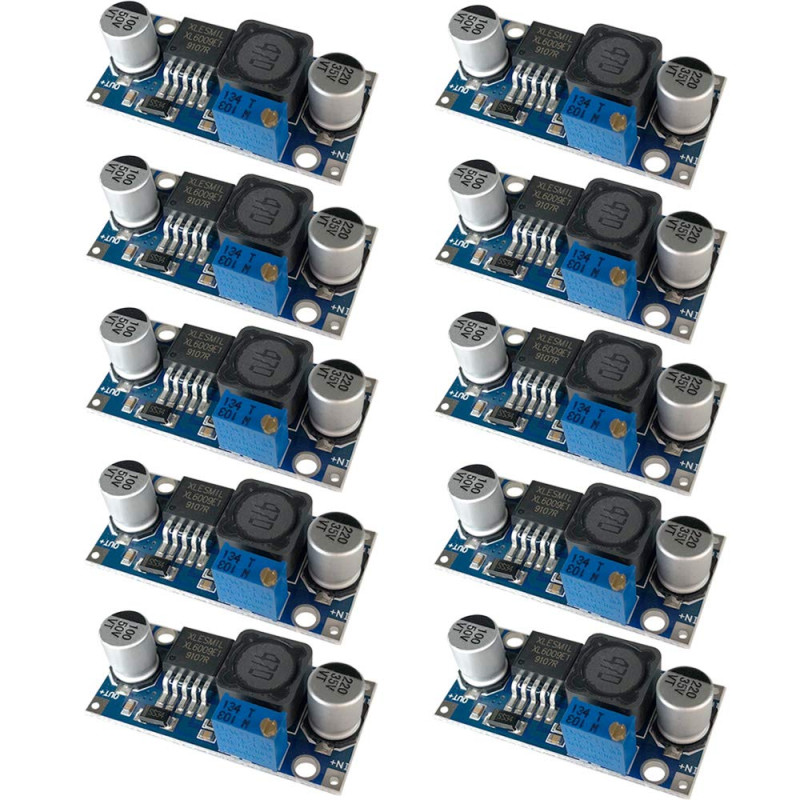 QitinDasen 10Pcs Premium XL6009 DC-DC Boost Converter Module, 3~32V à 5~35V Régulateur de Tension Élévateur, Module Élévateur Ré QitinDasen 10Pcs Premium XL6009 DC-DC Boost Converter Module, 3~32V à 5~35V Régulateur de Tension Élévateur, Module Élévateur Ré