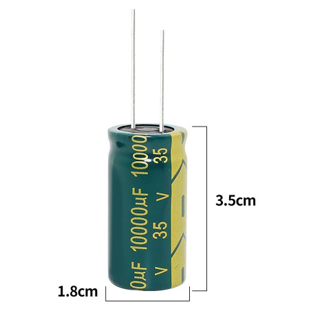 35V 10000UF Condensateurs électrolytiques En Aluminium, 5PCS 35×50mm Condensateur électrolytique Haute Fréquence Electrolytic Ca