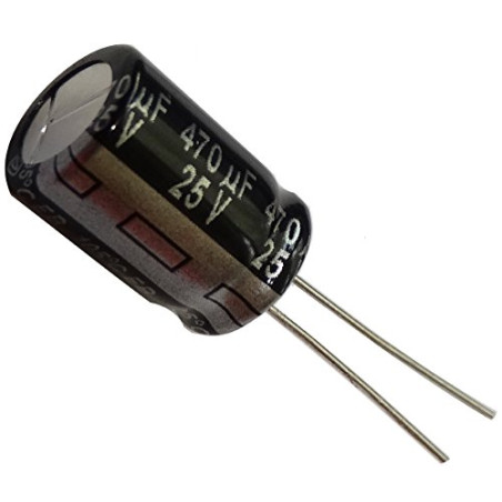 AERZETIX - Condensateur Électrolytique Chimique Radial - 5x - 470µF ± 20% 25V THT 105°C 10000h Ø10x16mm - C13097