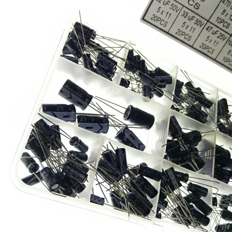 DollaTek Condensadores 13 Valores Total 200 PCS 0.47uF a 1000uF Capacitadores Electrolíticos Kit de Surtido