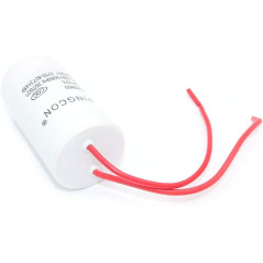 DollaTek 2Pcs CBB60 AC 450V 25UF Condensateur de Fonctionnement du Moteur de Cylindre conducteur 2 Fils