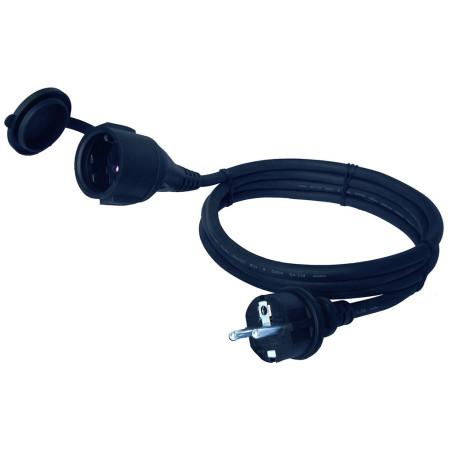 Rallonge électrique 5/10/15 m Noir H05RR-F ; 3G1,5mm2 IP44 CE Mark (5 mètres)