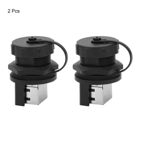 RJ45 Connecteurs 2 Pcs Adaptateur de Câble LAN Étanche 5/6 Cat Réseau Ethernet Montage sur Panneau 180 °