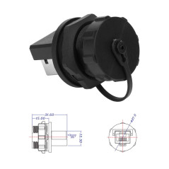 RJ45 Connecteurs 2 Pcs Adaptateur de Câble LAN Étanche 5/6 Cat Réseau Ethernet Montage sur Panneau 180 °