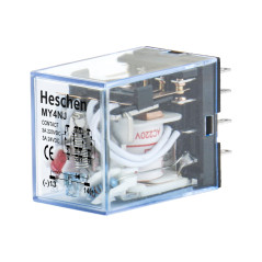 Heschen Gereral MY4NJ Relais de puissance à usage multiple, bobine 220 VAC 3 A, 220 VAC/24 VDC 4PDT Indicateur LED 14 broches te