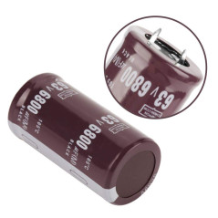 Condensateur Electrolytique 2,5 x 5 cm, 2pcs 63V 6800uF Condensateur Pour Le Blocage, Couplage, Dérivation, Filtrage, Circuit D'