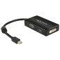 DeLock 62631 Adaptateur Mini-DisplayPort 1.1 vers VGA/HDMI-A/DVI 0,24 m Noir DeLock 62631 Adaptateur Mini-DisplayPort 1.1 vers VGA/HDMI-A/DVI 0,24 m Noir