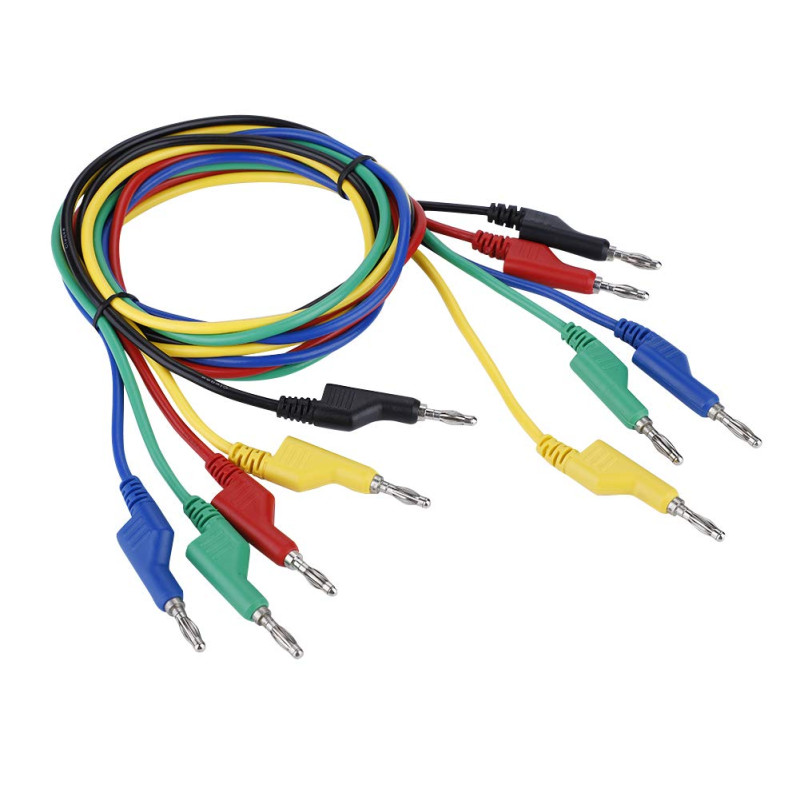 5pcs 1M 4mm Fiche Banane pour Multimètre Cordon d'Alimentation Cordons de Test Câble Connecteur Câble Double Tête Fiche Banane p 5pcs 1M 4mm Fiche Banane pour Multimètre Cordon d'Alimentation Cordons de Test Câble Connecteur Câble Double Tête Fiche Banane p
