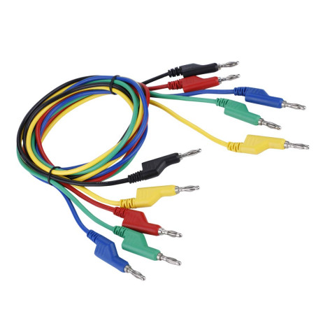 5pcs 1M 4mm Fiche Banane pour Multimètre Cordon d'Alimentation Cordons de Test Câble Connecteur Câble Double Tête Fiche Banane p