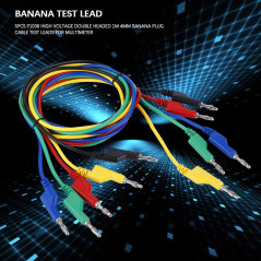 5pcs 1M 4mm Fiche Banane pour Multimètre Cordon d'Alimentation Cordons de Test Câble Connecteur Câble Double Tête Fiche Banane p