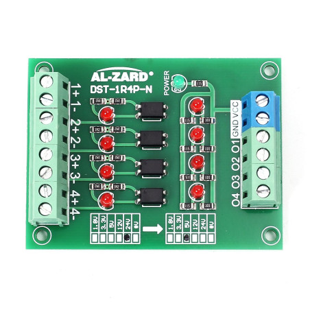 Module d'Alimentation, 4 Bit Convertisseur de Tension de Module Optocoupleur Isolateur Board PLC Niveau de Signal