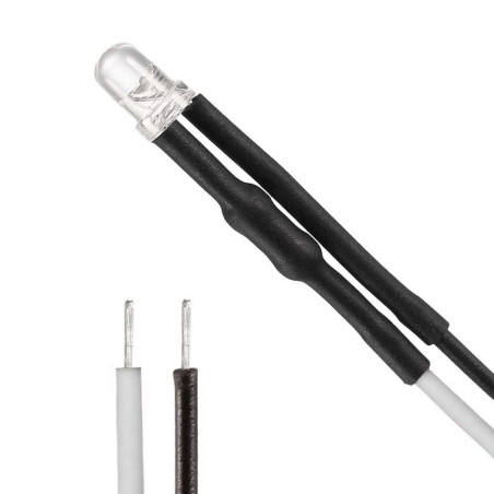 YIXISI 100 Pièces 12V Diodes, LED Pre-Wired Round Top Ampoule Lampe, 5mm Diode Ampoule pour Bricolage Voiture Jouets de Bateaux