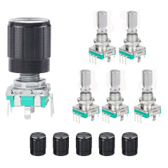 MoK 5 Pièces EC11 Potentiomètre Numérique, 360 Degrés Rotatif Encodeur, Code Interrupteur Potentiomètre, Commutateur de Codeur,