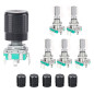 MoK 5 Pièces EC11 Potentiomètre Numérique, 360 Degrés Rotatif Encodeur, Code Interrupteur Potentiomètre, Commutateur de Codeur, MoK 5 Pièces EC11 Potentiomètre Numérique, 360 Degrés Rotatif Encodeur, Code Interrupteur Potentiomètre, Commutateur de Codeur,