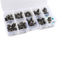 HALJIA 10 valeurs 100 pcs tactile Push Button Switch Micro momentané Tact Assortiment kit (100) HALJIA 10 valeurs 100 pcs tactile Push Button Switch Micro momentané Tact Assortiment kit (100)