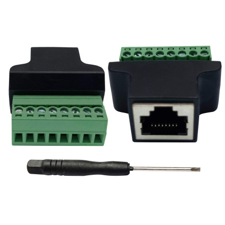 AAOTOKK RJ45 Borne à vis RJ45 8P 8C Femelle à 8Pin Femelle Boulon Bornes à Vis Ethernet Net Network Pluggable Type Jack Plug pou