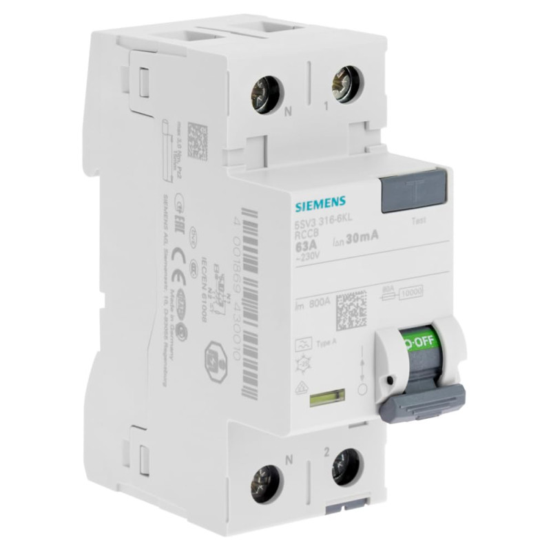 Interrupteur différentiel 30 mA 63 A Type A