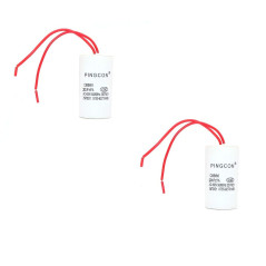 DollaTek 2Pcs CBB60 AC 450V 20UF Condensateur de Fonctionnement du Moteur de Cylindre conducteur 2 Fils