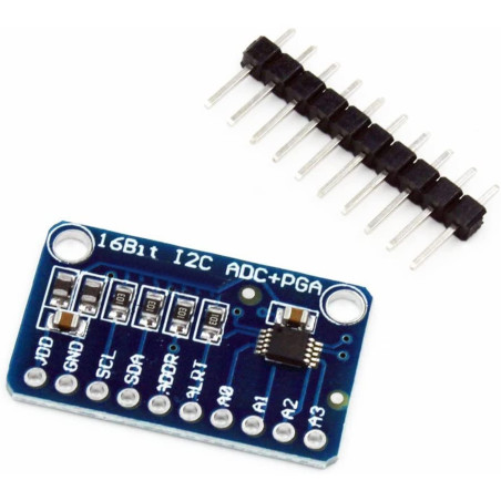 ARCELI Convertisseur PGA ADC analogique-numérique 16 bits 16 octets 4 canaux I2C IIC pour Arduino Raspberry Pi