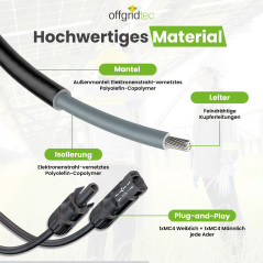 Offgridtec Câble de connexion de qualité professionnelle pour relier un module solaire à un régulateur de charge solaire 4 mm² 1