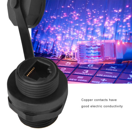 Fafeicy Connecteur RJ45 femelle IP67 imperméable pour câble réseau CAT5 6