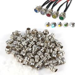 Jadeshay Support LED 5MM, 50 pièces Argent Couleur 5mm Support du panneau d'affichage 8mm, 5MM Support de Lampe à LED en alumini
