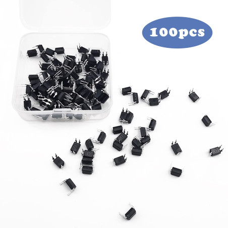 XPOOP 100 Pièces Optocoupleur PC817C, 2,54 Mm Optocoupleur Dip-4 Photocoupleur, Optocoupleurs Compatibles, Optocoupler, Photocou